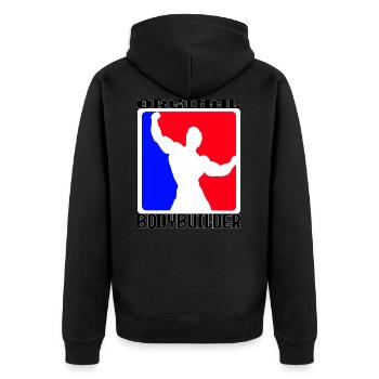 Bodybuilders, Oldschool Bodybuilders, Bodybulding - Unisex Premium Organic Zip Hoodie - black - Back - Nico (187cm)