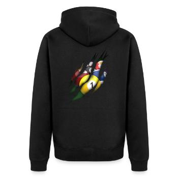 Billard Déchirés Piscine 8 Ball joueurs - Veste à capuche bio Premium Unisexe - noir - Dos - Nico (187cm)