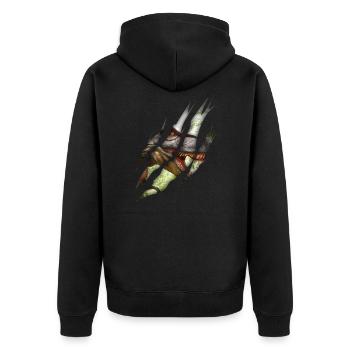 Trex Dinosaurier Zerrissene Klaue Dino - Unisex Premium Bio Zip Hoodie - Schwarz - Hinten - Nico (187cm)