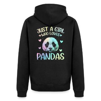 Just A Girl Who Loves Pandas Panda fille - Veste à capuche bio Premium Unisexe - noir - Dos - Nico (187cm)