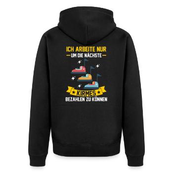Schausteller Jahrmarkt Freizeitpark Kirmes - Unisex Premium Bio Zip Hoodie - Schwarz - Hinten - Nico (187cm)