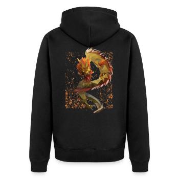 Dragon Moyen Âge Fantasy - Veste à capuche bio Premium Unisexe - noir - Dos - Nico (187cm)
