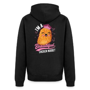 Mignon poulet nugget fille Foodie Queen - Veste à capuche bio Premium Unisexe - noir - Dos - Nico (187cm)