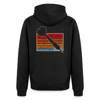 Darts Pfeil Triple Dartscheibe 180 lustige Darts - Unisex Premium Bio Zip Hoodie - Schwarz - Hinten - Nico (187cm)