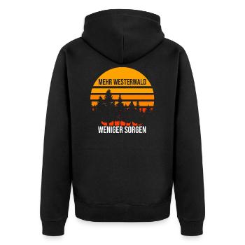 Westerwälder Westfalen Pfälzer Westerwald - Unisex Premium Bio Zip Hoodie - Schwarz - Hinten - Nico (187cm)