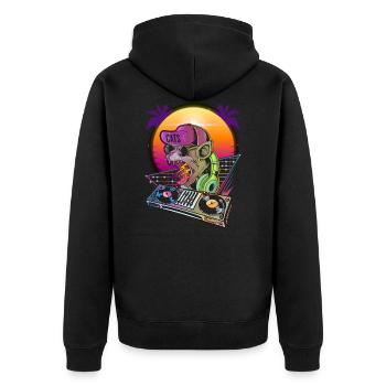 Disco Chat DJ Vaporwave 80 90 Techno Musique - Veste à capuche bio Premium Unisexe - noir - Dos - Nico (187cm)