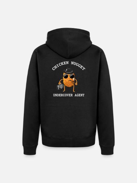Undercover Nug Life Kana Nugget Agentti - Premium unisex luomu-huppari vetoketjulla - musta