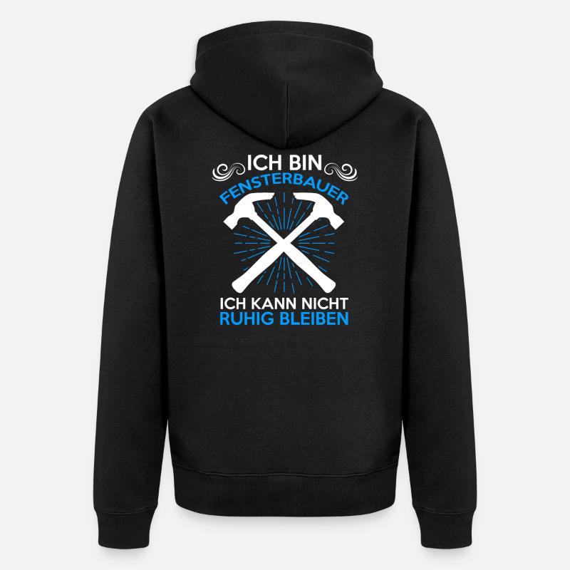 Glaser Baustelle Fensterbauer - Unisex Premium Bio Zip Hoodie - Schwarz