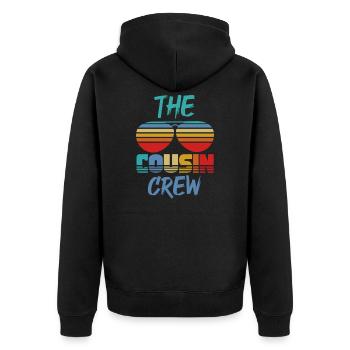 Boy Cousin Crew Papa Mama Kids Celebration Cousin - Unisex Premium Organic Zip Hoodie - black - Back - Nico (187cm)