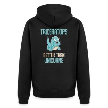 Cool Tricératops Fan dinosaure garçon - Veste à capuche bio Premium Unisexe - noir - Dos - Nico (187cm)