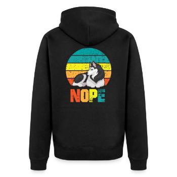Chien drôle Têtu Husky Fauler chiot - Veste à capuche bio Premium Unisexe - noir - Dos - Nico (187cm)