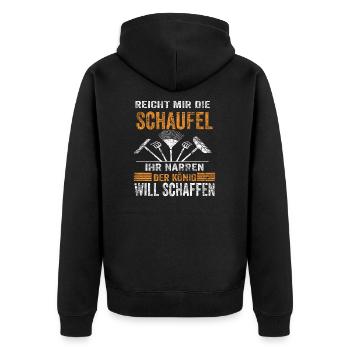 Landschaftsbau Galabau Gartenbau Landschaftsbauer - Unisex Premium Bio Zip Hoodie - Schwarz - Hinten - Nico (187cm)