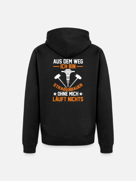 Straßenbauer - Unisex Premium Bio Zip Hoodie - Schwarz