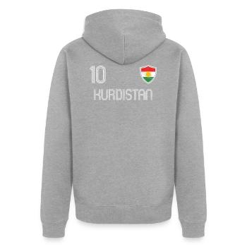 Kurdistan football équipe - Veste à capuche bio Premium Unisexe - gris chiné - Dos - Nico (187cm)