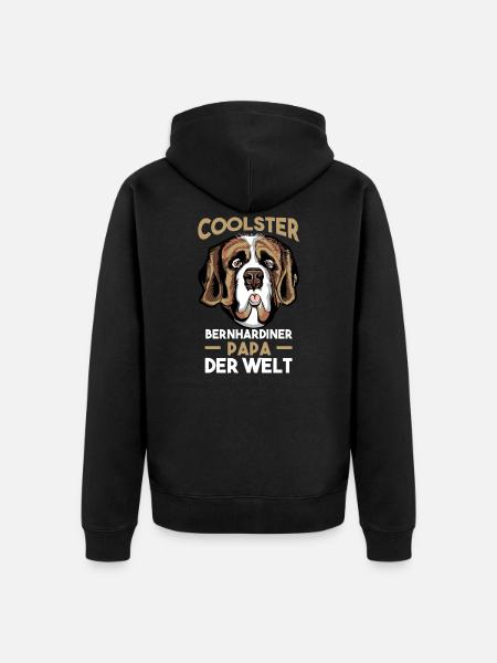 Bernhardiner Bernhardiner Papa - Unisex Premium Bio Zip Hoodie - Schwarz