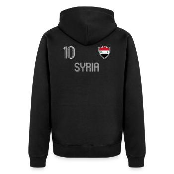 Syrie Équipe de football - Veste à capuche bio Premium Unisexe - noir - Dos - Nico (187cm)