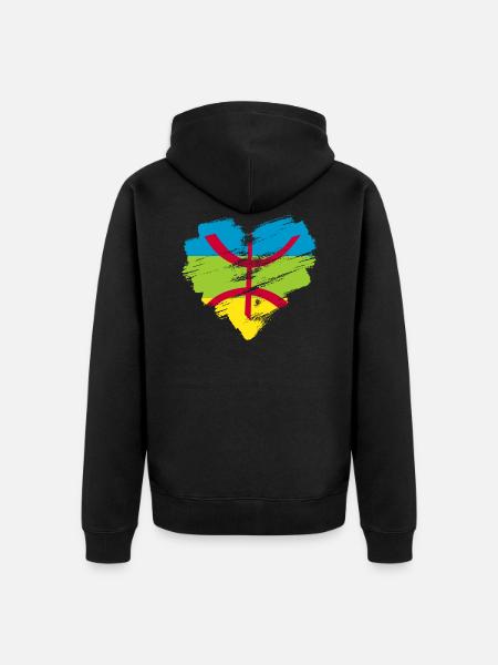 Amazigh - Unisex Premium Organic Zip Hoodie - black