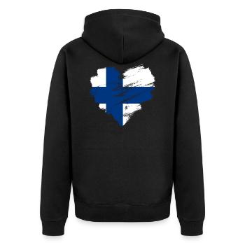 Finlande - Veste à capuche bio Premium Unisexe - noir - Dos - Nico (187cm)