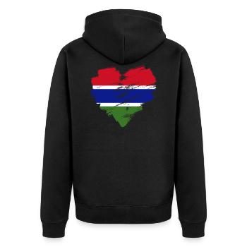 Gambie - Veste à capuche bio Premium Unisexe - noir - Dos - Nico (187cm)