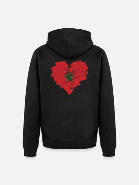 Morocco - Unisex Premium Organic Zip Hoodie - black
