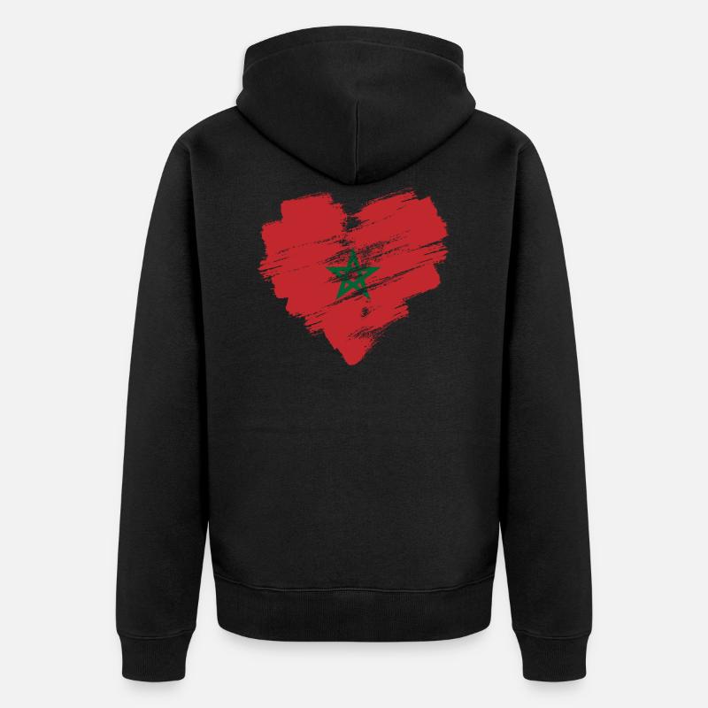 Marokko - Unisex Premium Bio Zip Hoodie - Schwarz