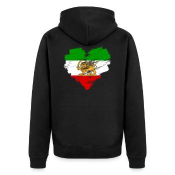 Persien - Unisex Premium Bio Zip Hoodie - Schwarz - Hinten - Nico (187cm)