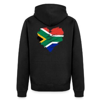 South Africa - Unisex Premium Organic Zip Hoodie - black - Back - Nico (187cm)