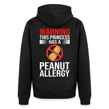 Erdnuss Allergie Erdnussallergie Nuss Zeichen Test - Unisex Premium Bio Zip Hoodie - Schwarz - Hinten - Nico (187cm)