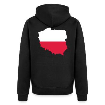 Pologne - Frontière nationale dans le drapeau national - Veste à capuche bio Premium Unisexe - noir - Dos - Nico (187cm)