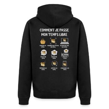 Cèpe Champignon Cueillette Cèpes Champignons - Veste à capuche bio Premium Unisexe - noir - Dos - Nico (187cm)