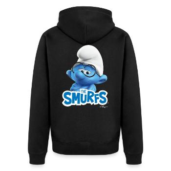 Les Schtroumpfs Le Schtroumpf À Lunettes Smurfs - Veste à capuche bio Premium Unisexe - noir - Dos - Nico (187cm)
