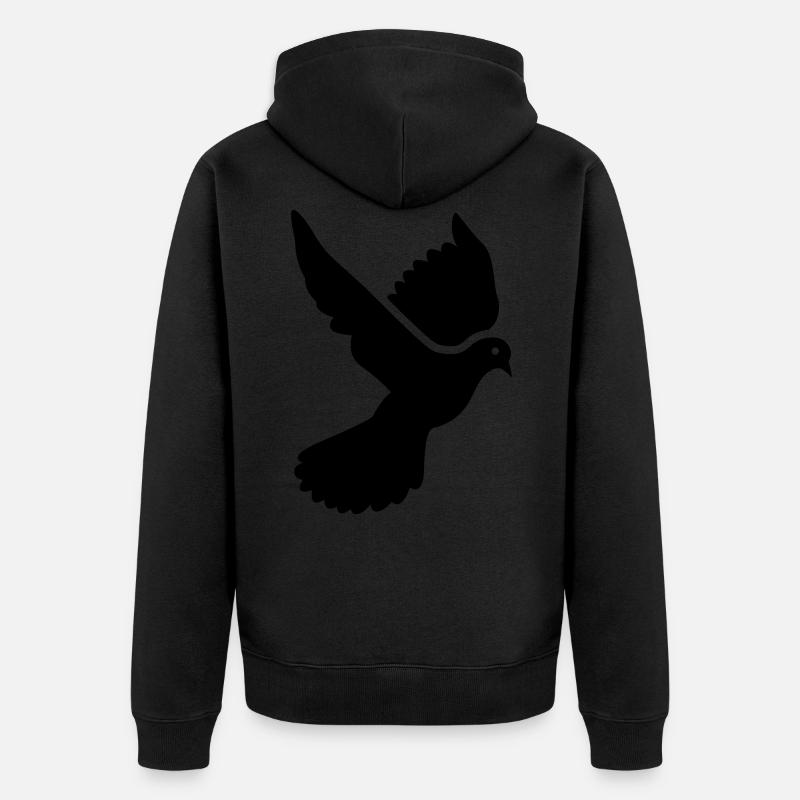 Taube symbol - Unisex Premium Bio Zip Hoodie - Schwarz