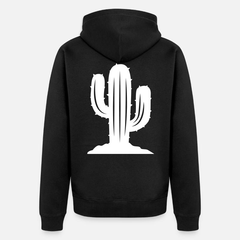Symbole de cactus - Veste à capuche bio Premium Unisexe - noir