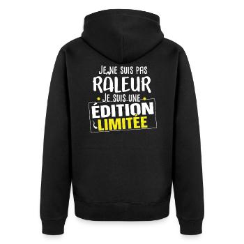 Râleur Grincheux Grognon Cadeau Homme Humour - Veste à capuche bio Premium Unisexe - noir - Dos - Nico (187cm)