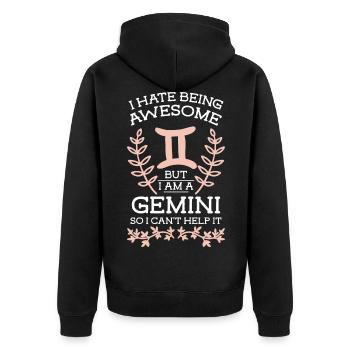 Zodiac sign May Date of birth - Unisex Premium Organic Zip Hoodie - black - Back - Nico (187cm)