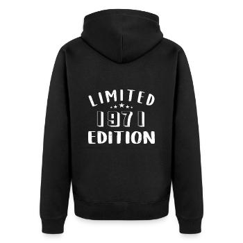 Anniversaire 1971 Edition Limitée 1971 - Veste à capuche bio Premium Unisexe - noir - Dos - Nico (187cm)