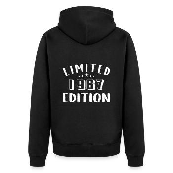 Geburtstag 1967 Limited Edition 1967 geboren sind - Unisex Premium Bio Zip Hoodie - Schwarz - Hinten - Nico (187cm)