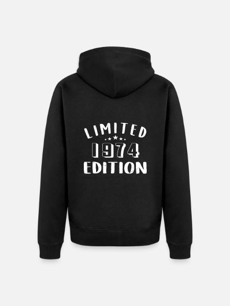 Geburtstag 1974 Limited Edition 1974 geboren sind - Unisex Premium Bio Zip Hoodie - Schwarz