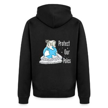 Protéger les pôles des ours polaires sur le globe et dans l’Arctique - Veste à capuche bio Premium Unisexe - noir - Dos - Nico (187cm)