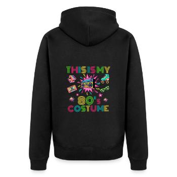 This Is My 80s Costume 1980s Eighties - Unisex Premium Organic Zip Hoodie - black - Back - Nico (187cm)