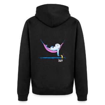 The Sloth in Me - Unisex Premium Organic Zip Hoodie - black - Back - Nico (187cm)