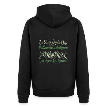Patineuse artistique aventurier passionnée Rando - Veste à capuche bio Premium Unisexe - noir - Dos - Nico (187cm)