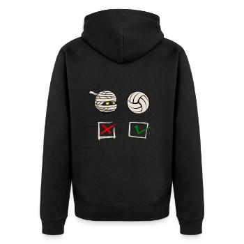 lustige VOLLEYBALL-motivation VOLLEYBALLSPIELER - Unisex Premium Bio Zip Hoodie - Schwarz - Hinten - Nico (187cm)