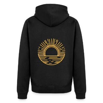 Graphique Soleil Soleil Icône - Veste à capuche bio Premium Unisexe - noir - Dos - Nico (187cm)