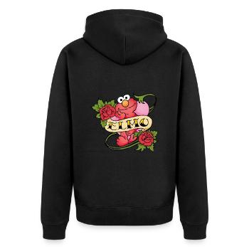 5 Rue Sésame Elmo Tattoo - Veste à capuche bio Premium Unisexe - noir - Dos - Nico (187cm)
