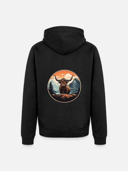 Liebe meine Highlands - Unisex Premium Bio Zip Hoodie - Schwarz