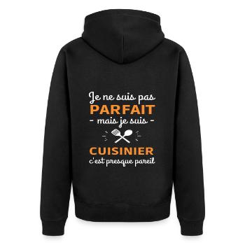 Cuisinier pas parfait humour cuisine cadeau - Veste à capuche bio Premium Unisexe - noir - Dos - Nico (187cm)