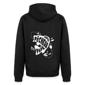 Papa pêcheur humour pêche cadeau fête des pères - Veste à capuche bio Premium Unisexe - noir - Dos - Nico (187cm)