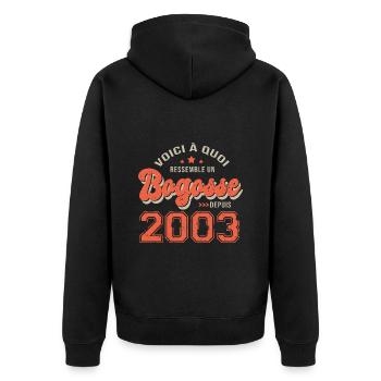 2003 anniversaire bogosse cadeau drole 20 ans - Veste à capuche bio Premium Unisexe - noir - Dos - Nico (187cm)