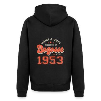 1953 anniversaire bogosse cadeau drole 70 ans - Veste à capuche bio Premium Unisexe - noir - Dos - Nico (187cm)